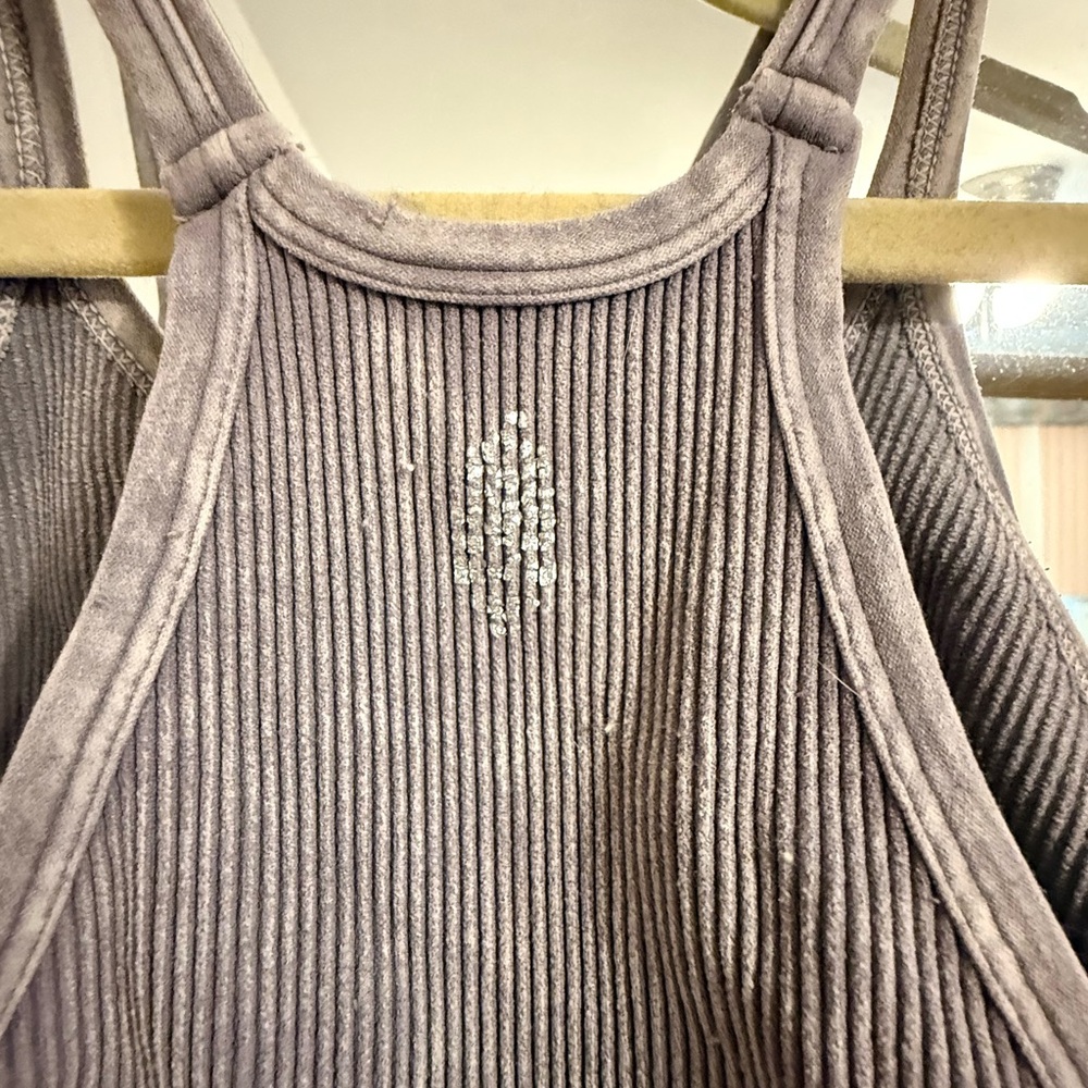 FP Movement by Free People Ribbed Racerback Tank Top in Charcoal Gray - Picture 4 of 4